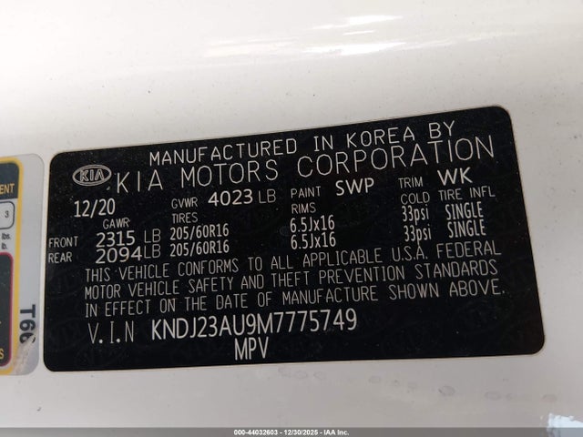 KNDJ23AU9M7775749 KIA SOUL S