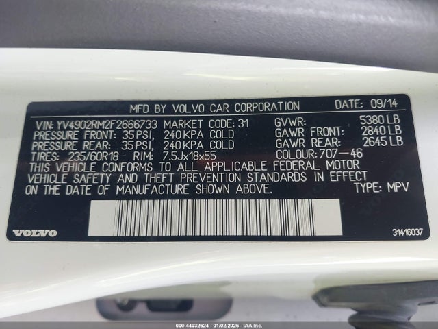Volvo Xc60 T6 Platinum 2015 YV4902RM2F2666733 Image 9