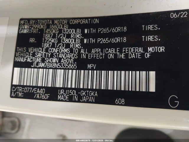 JTJAM7BX8N5335865 Lexus Gx Gx 460 Premium