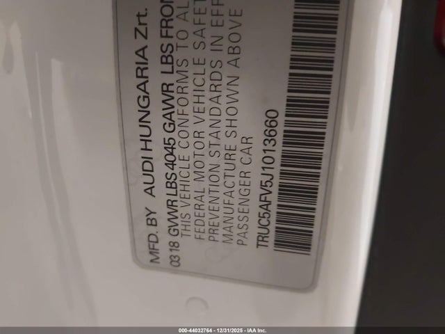 2018 AUDI TT TRUC5AFV5J1013660 Photo 8