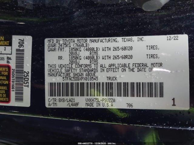 2023 TOYOTA TUNDRA HYBRID 5TFNC5DBXPX018545 Photo 8
