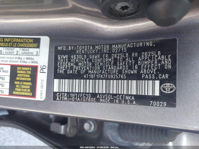 Toyota CAMRY LE 2015 4T1BF1FK7FU925765 Image 9
