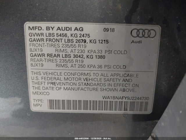 2018 AUDI Q5 WA1BNAFY9J2244730 Photo 8