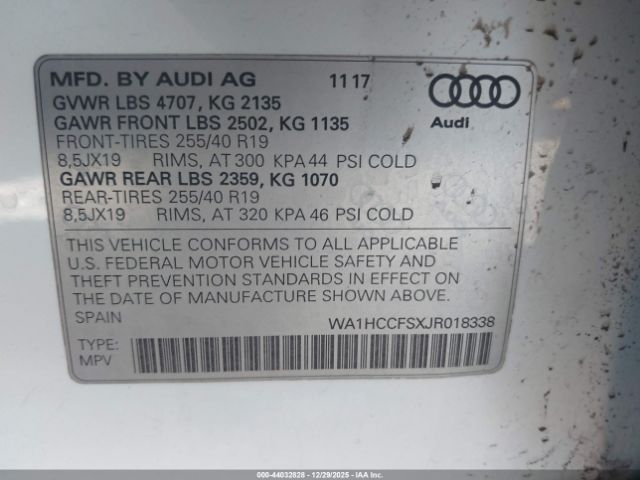 2018 AUDI Q3 WA1HCCFSXJR018338 Photo 8