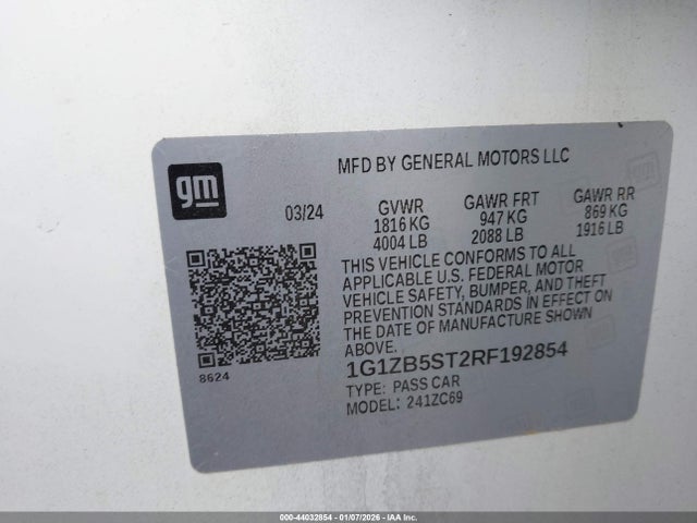 1G1ZB5ST2RF192854 Chevrolet Malibu Fwd Ls