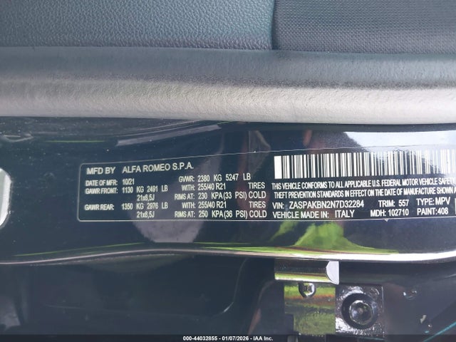 2022 ALFA ROMEO STELVIO ZASPAKBN2N7D32284 Photo 8