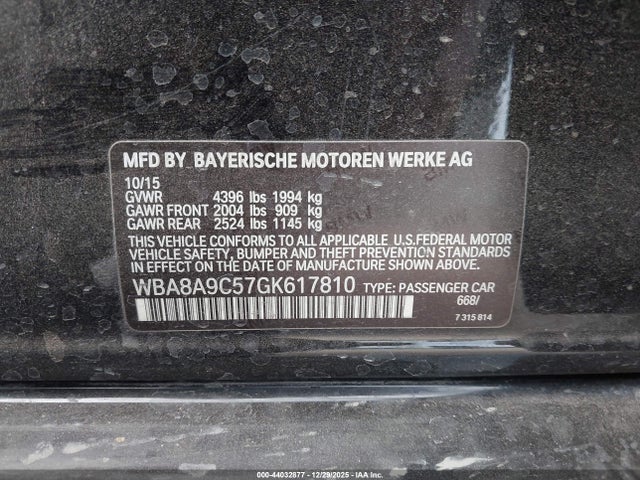 2016 BMW 320I WBA8A9C57GK617810 Photo 8