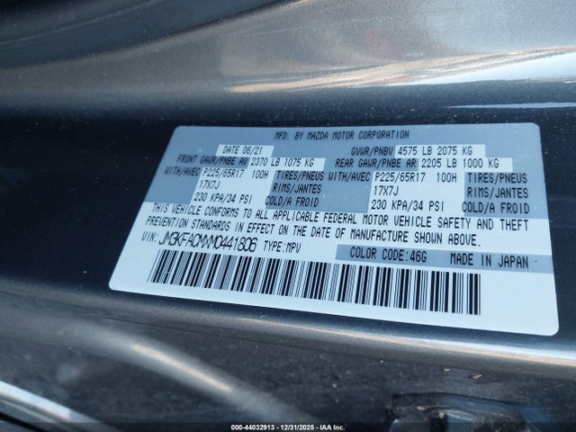 2021 MAZDA CX-5 JM3KFACMXM0441806 Photo 8