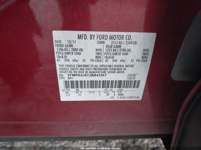 2018 FORD EDGE 2FMPK4J97JBB43567 Photo 8