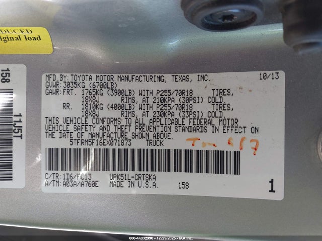 2014 TOYOTA TUNDRA 5TFRM5F16EX071873 Photo 8