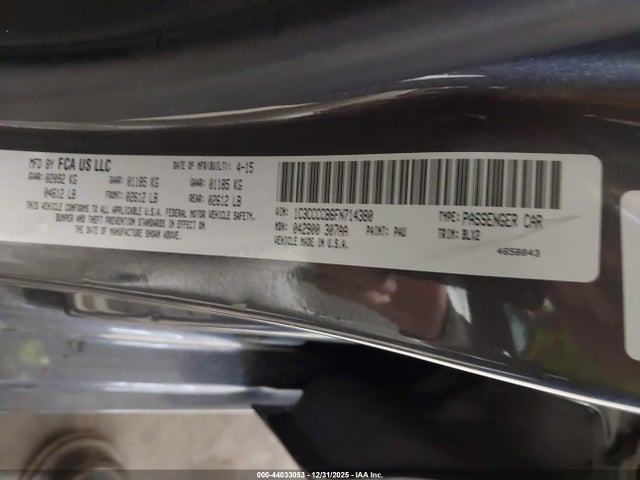 Chrysler 200 C 2015 1C3CCCCB6FN714380 Image 9
