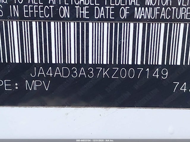 2019 MITSUBISHI OUTLANDER JA4AD3A37KZ007149 Photo 8