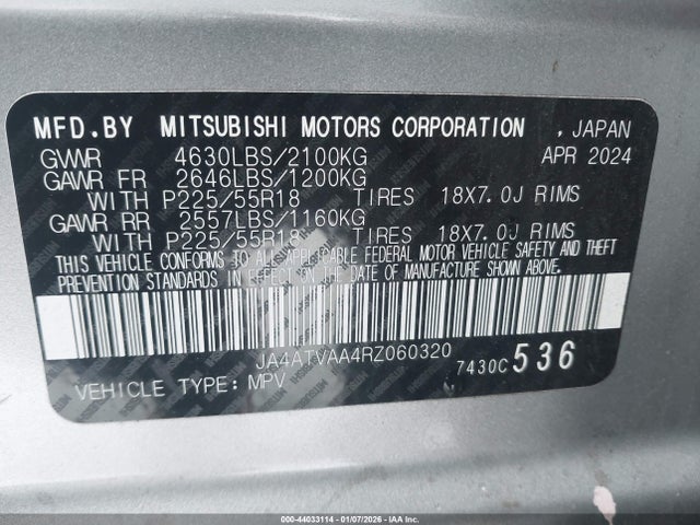 2024 MITSUBISHI ECLIPSE CROSS JA4ATVAA4RZ060320 Photo 8