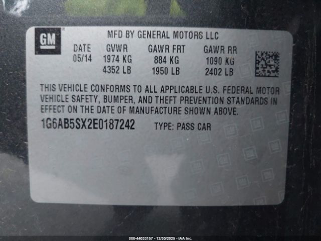 2014 CADILLAC ATS 1G6AB5SX2E0187242 Photo 8