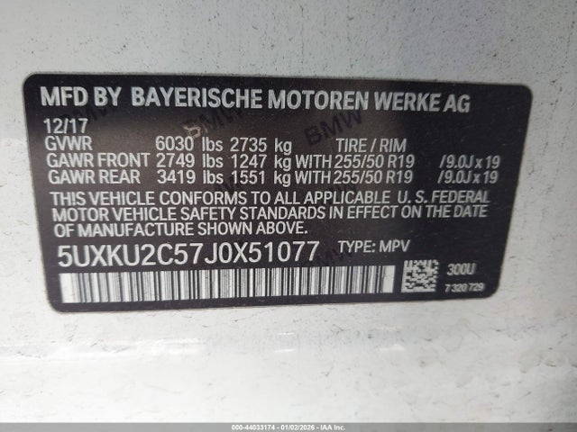 Aukcja sprzedaży 2018 Bmw X6 Xdrive35i, vin: 5UXKU2C57J0X51077, numer aukcji: 44033174