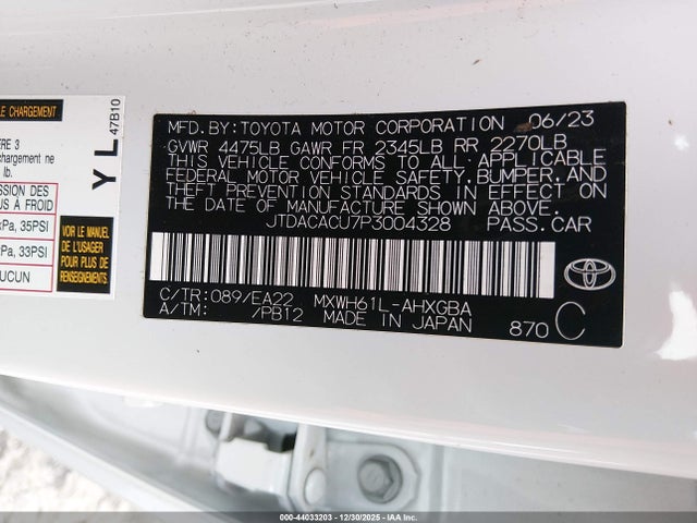 JTDACACU7P3004328 Toyota Prius Prime Xse