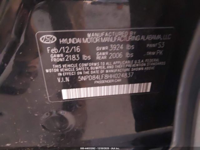 2017 HYUNDAI ELANTRA 5NPD84LF8HH024837 Photo 8