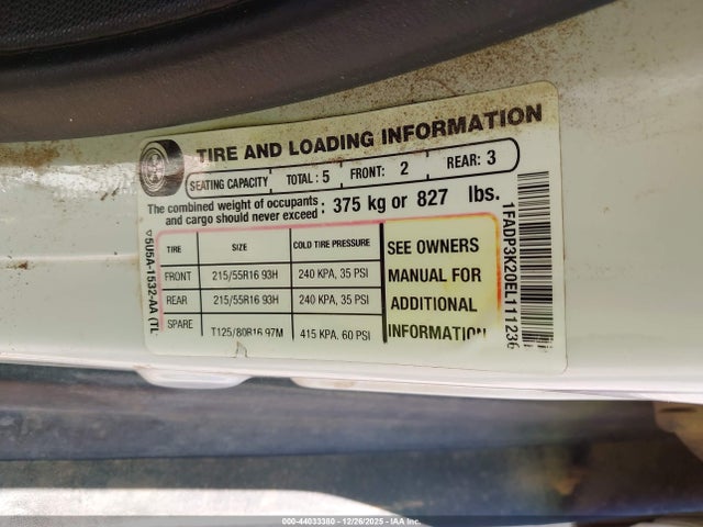 1FADP3K20EL111236 Ford FOCUS SE