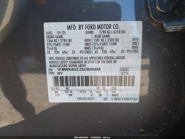 Ford Explorer St 2025 1FMWK8GC2SGB50488 Image 9