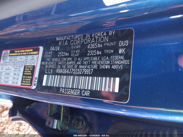 KNAG64J75S5279917 KIA K5 Gt-line