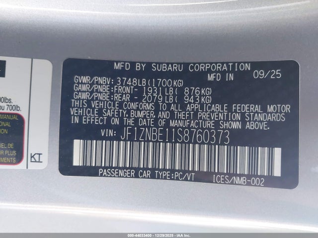 JF1ZNBE11S8760373 Toyota Gr86 Premium