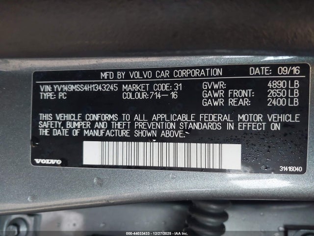 2017 VOLVO V60 YV149MSS4H1343245 Photo 8