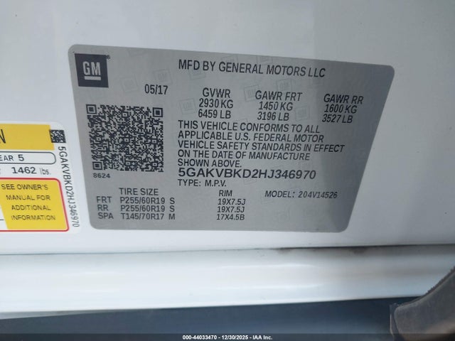 Buick Enclave 2017 5GAKVBKD2HJ346970 Image 9