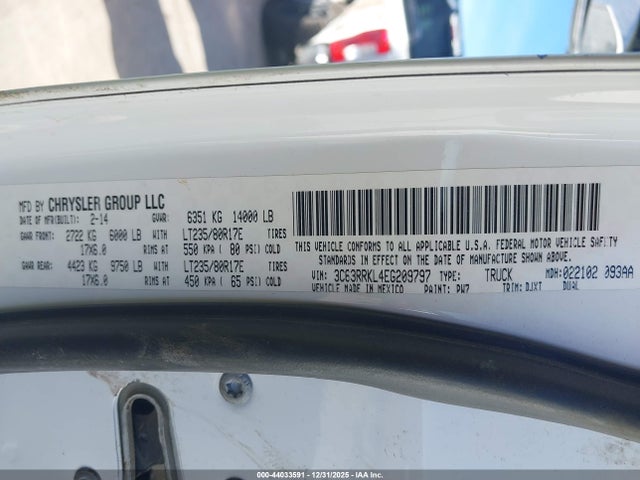 Продаж на аукціоні авто 2014 Ram 3500 Longhorn, vin: 3C63RRKL4EG209797, номер лоту: 44033591
