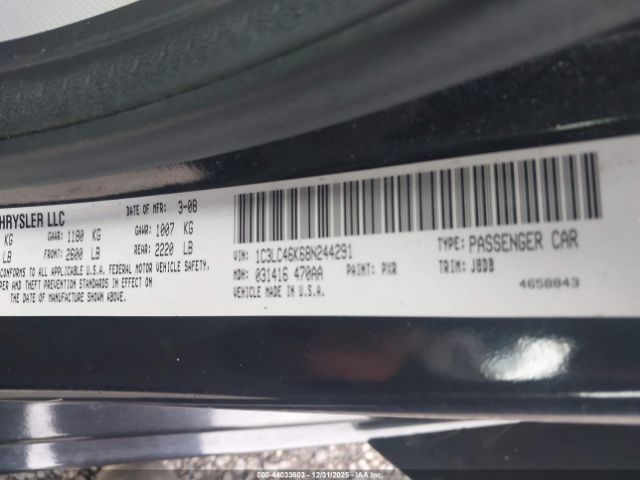 2008 CHRYSLER SEBRING 1C3LC46K68N244291 Photo 8