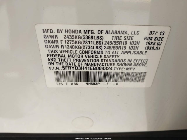Acura Mdx Technology Package 2014 5FRYD3H41EB004324 Image 9