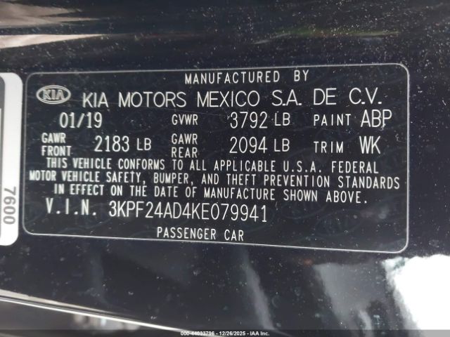 2019 KIA FORTE 3KPF24AD4KE079941 Photo 8