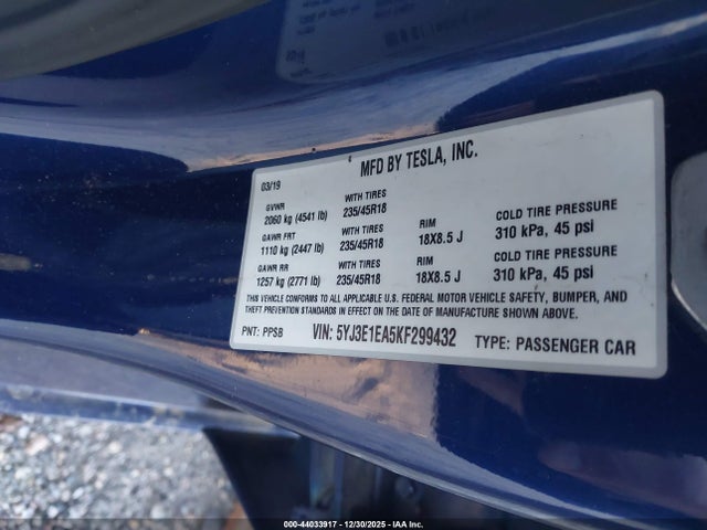 2019 TESLA MODEL 3 5YJ3E1EA5KF299432 Photo 8
