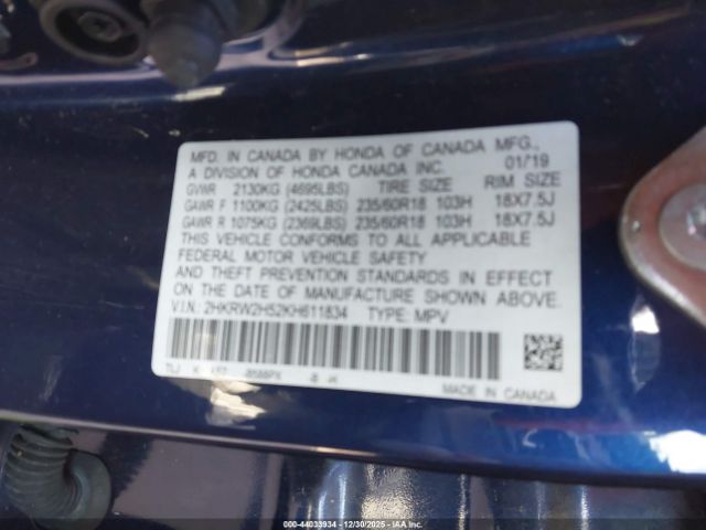 2019 HONDA CR-V 2HKRW2H52KH611834 Photo 8