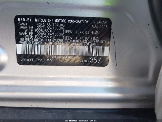 2024 MITSUBISHI OUTLANDER SPORT JA4ARUAU7RU000385 Photo 8