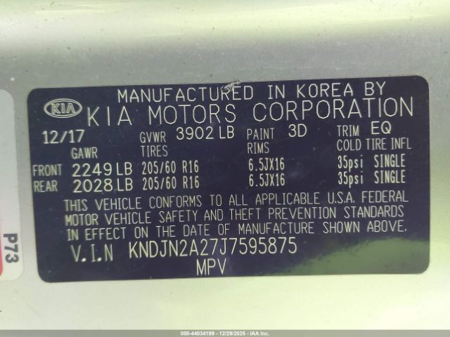 2018 KIA SOUL KNDJN2A27J7595875 Photo 8