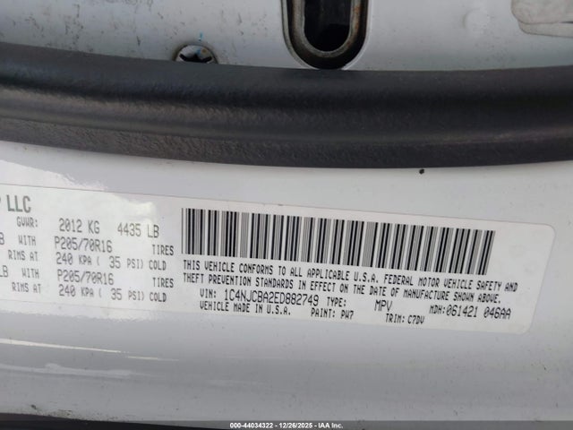 Jeep Compass Sport 2014 1C4NJCBA2ED882749 Image 9