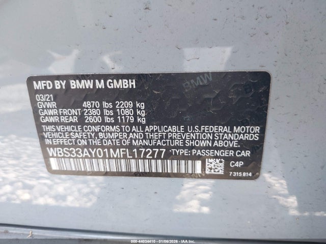 2021 BMW M3 WBS33AY01MFL17277 Photo 8