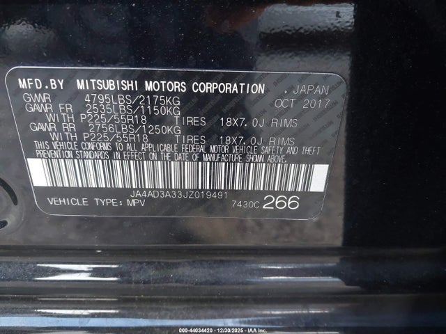 2018 MITSUBISHI OUTLANDER JA4AD3A33JZ019491 Photo 8
