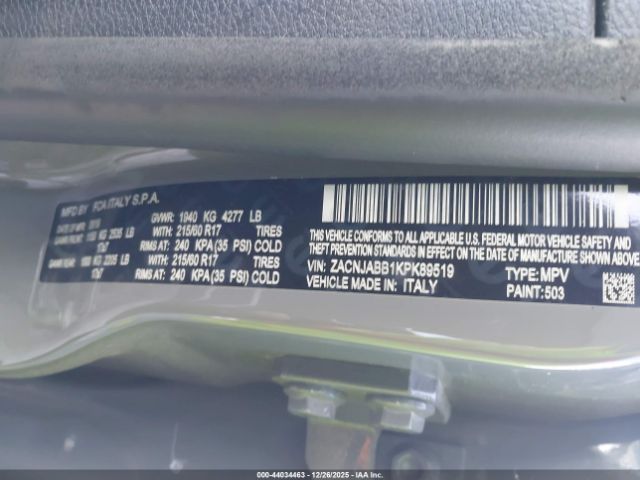 2019 JEEP RENEGADE ZACNJABB1KPK89519 Photo 8