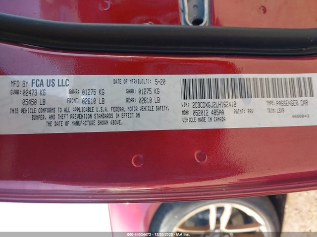2C3CDXGJ2LH162418 Dodge Charger Scat Pack Rwd