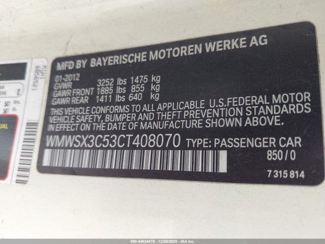 2012 MINI COOPER S WMWSX3C53CT408070 Photo 8