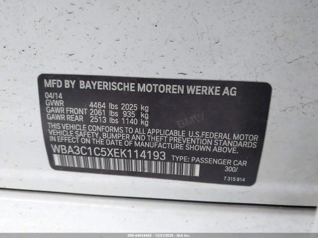 WBA3C1C5XEK114193 BMW 328I