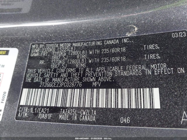 Aukcja sprzedaży 2023 Lexus Nx 350 Premium, vin: 2T2GGCEZ3PC028776, numer aukcji: 44034491