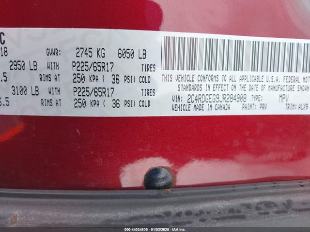 2018 DODGE GRAND CARAVAN 2C4RDGEG9JR284908 Photo 8
