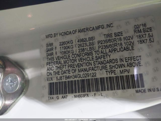 2016 ACURA RDX 5J8TB4H34GL029122 Photo 8