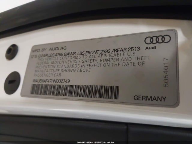 2017 AUDI A4 WAUENAF47HN002749 Photo 8