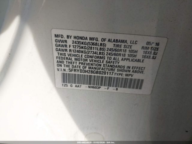 2016 ACURA MDX 5FRYD3H28GB020117 Photo 8
