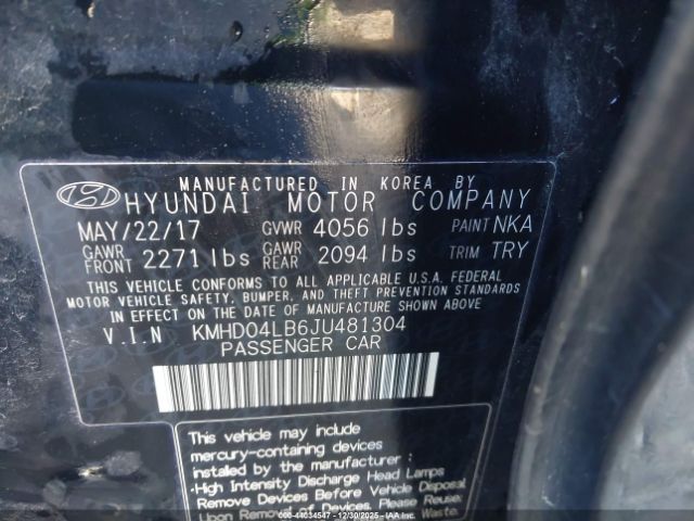 2018 HYUNDAI ELANTRA KMHD04LB6JU481304 Photo 8