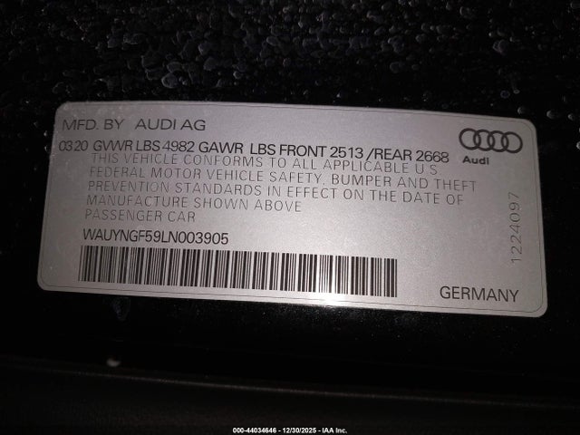 2020 AUDI A5 CABRIOLET WAUYNGF59LN003905 Photo 8