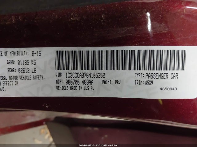 Продажа на аукционе авто 2016 Chrysler 200 Limited, vin: 1C3CCCAB7GN105352, номер лота: 44034937